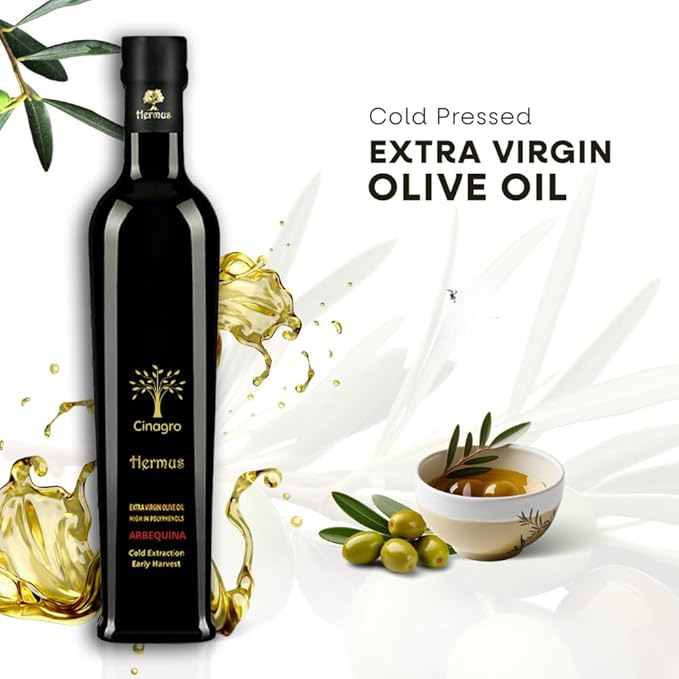 Hermus by Cinagro Extra Virgin Olive Oil, Arbequina Variety, High Polyphenols (500+ ppm), Cold Press, Early Harvest, Turkish Origin, Single Estate. (1)