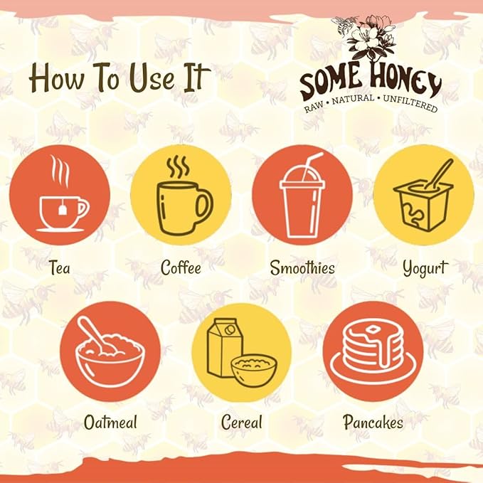 Some Honey Raw & Unfiltered Clover Honey – 100% Pure U.S.Honey – USDA Grade A – All-Natural – 32 oz