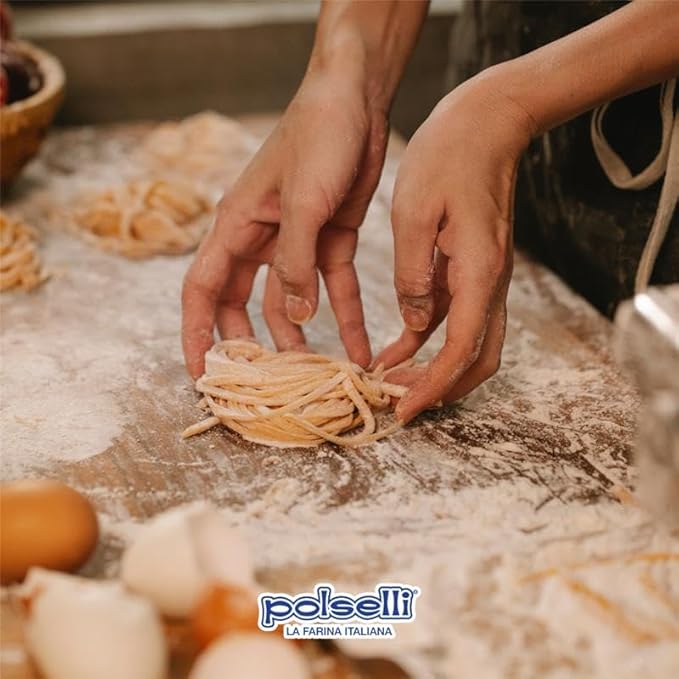 POLSELLI 2 Pack x 1 kg, Semola Flour, Semolina Rimachinata di grano duro, Great for Bread, Pizza, or Pasta making