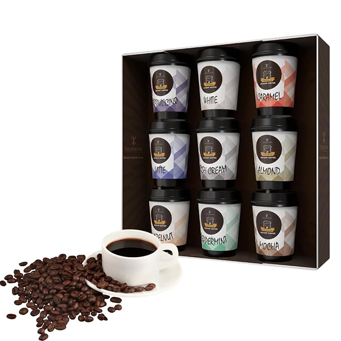 Coffee Gifts - Instant Coffee Gift Set For Men, 9 Flavoured, Coffee Lover Gifts |Coffee Gifts For Women, Men |Coffee Sampler Gift Set |Coffee Hamper Gifts |Gifts For Men & Women
