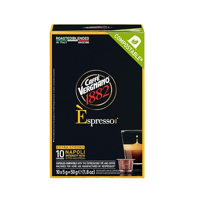 Caffe' Vergnano Medium Roast Espresso Original Line Machine Compatible Capsules - Single-Serve Arabica Robusta Espresso Coffee, Italian Pods Coffee Machine, Intensity 10/10 - Napoli, 120 Ct