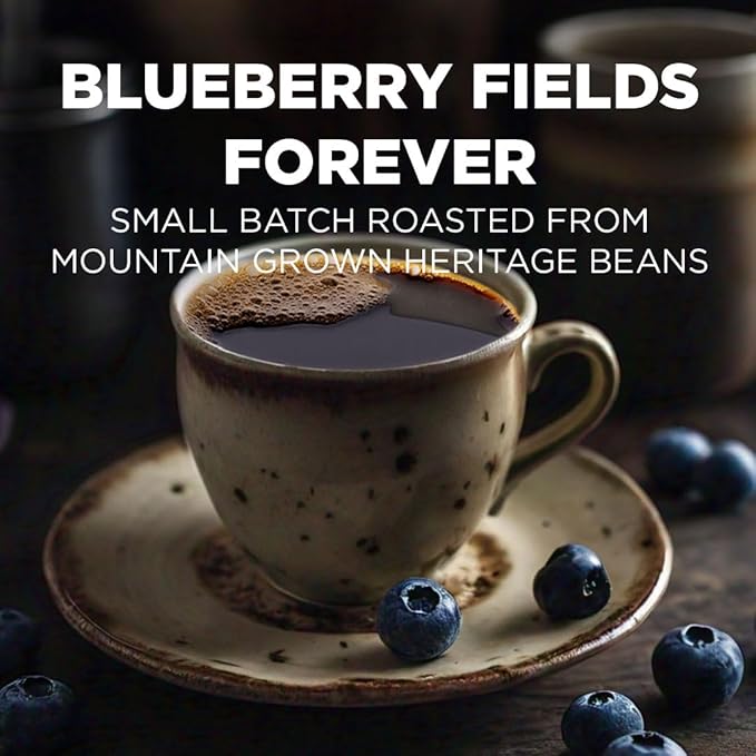 Maud's Blueberry Flavored Medium Roast Ground Coffee, 1 Bag, (20oz), 100% Arabica Coffee, 52 Servings