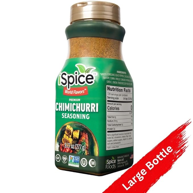 iSpice Blend | Chimichurri Seasoning | 9.77 oz | Mixed Spice & Seasoning | Bulk Size | Halal | Kosher (Chimichurri)