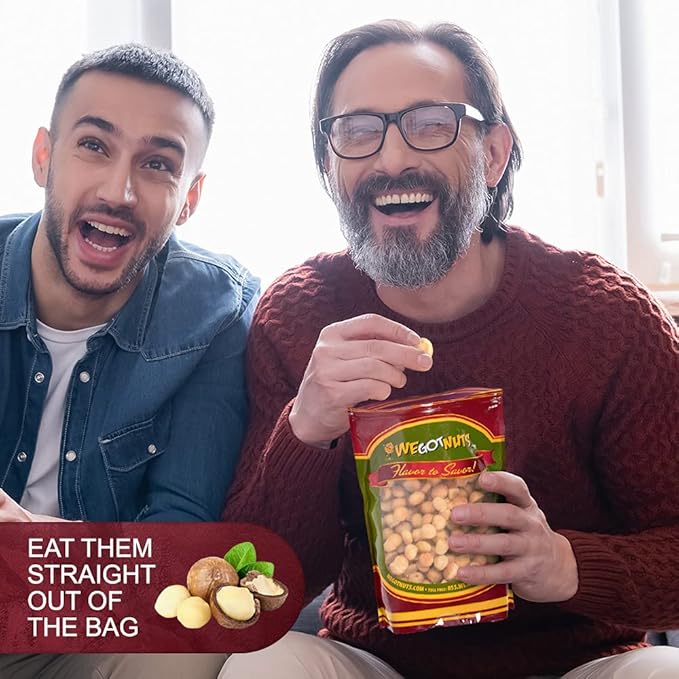 Raw Deluxe Macadamia Nuts - 1 lb - Shelled & Unsalted Premium Quality Kosher Raw Macadamia Nut Snack Pack By We Got Nuts - Natural Gourmet Fresh Macadamia Nuts Bulk - Packed In A Resealable Pouch Bag