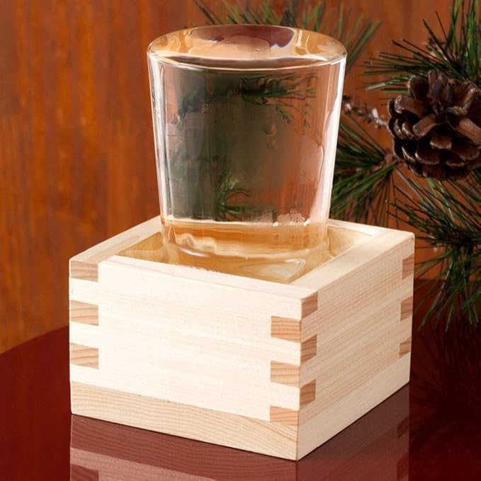 JapanBargain, Set of 4 Japanese Sake Masu Wooden Sake Cup, Cypress Hinoki Wood, Made in Japan, 4 ounce