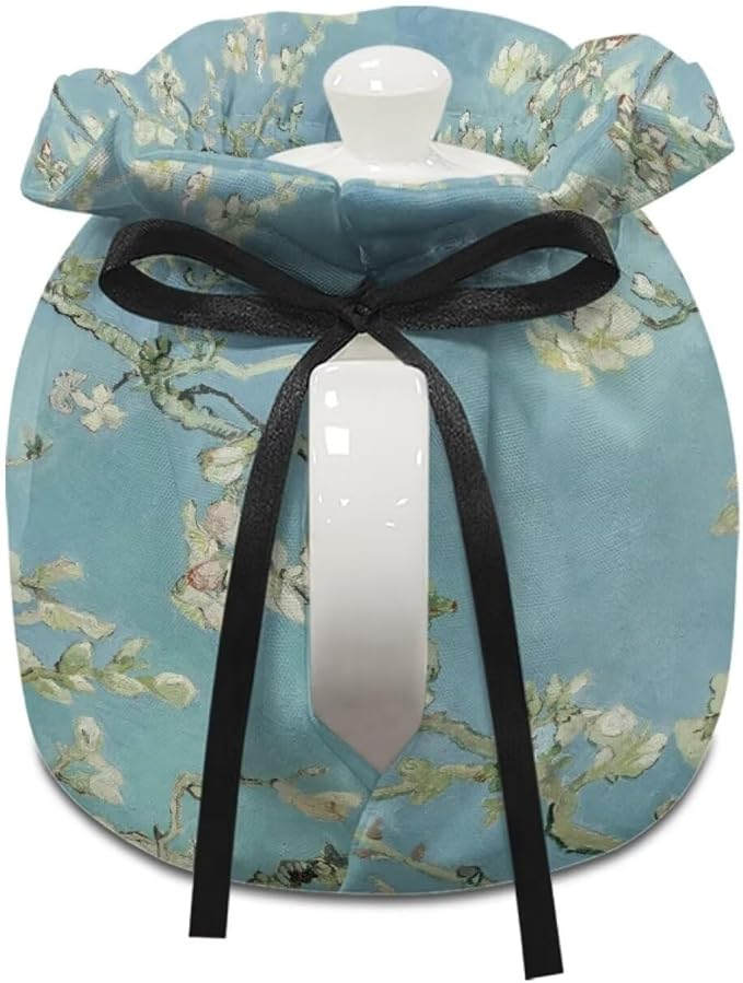 Blossoming Almond Tree Oil Painting Tea Cosy Soft Fabric Dustproof and Durable Tea Pot Cozies for Home Kitchen Table Hotel Tea Party Restaurant