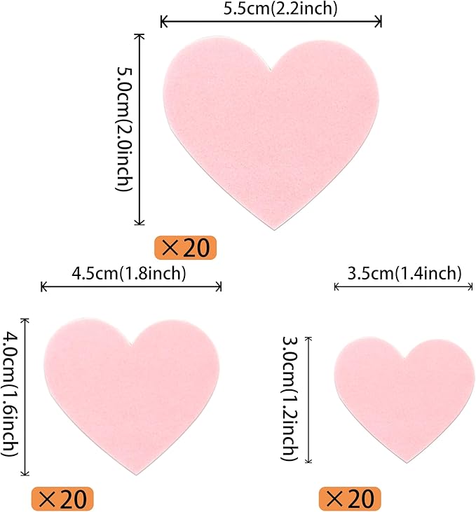 60 Pack Edible Heart Cake Topper Love Heart Cupcake Picks Water Paper Valentine's Day Theme Cake Decorations for Wedding Engagement Bridal Shower Birthday Party Supplies Pink