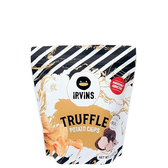 IRVINS Potato Chips Crisps Variety Pack Of 3: Salted Egg Potato Chips (3.7 oz), Spicy Salted Egg Potato Chips (3.7 oz), Truffle Potato Chips (2.5 oz)