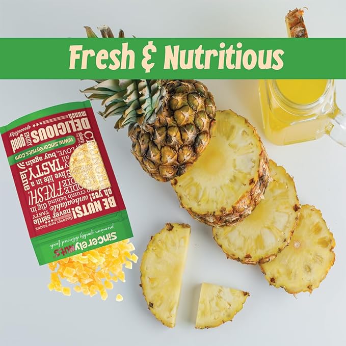 Sincerely Nuts Diced Pineapple (5 LB)-The Perfect Healthy Snack - Vegan, Gluten-Free and Kosher Superfood - Dried Fruit for Yogurts, Trail Mix, and More-Tasty Cooking Staple for Your Favorite Dishes
