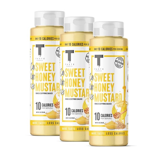Taste Flavor Co. Grilling, Dipping Sauce and Marinade, Great Tasting, Low-Calorie Sauces, Keto Friendly, No Oils (3 Pack, Sweet Honey Mustard)