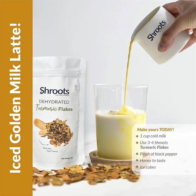 SHROOTS Dehydrated Turmeric Flakes Pure Vegetarian Gluten-Free 1.59 oz, Pack of 1