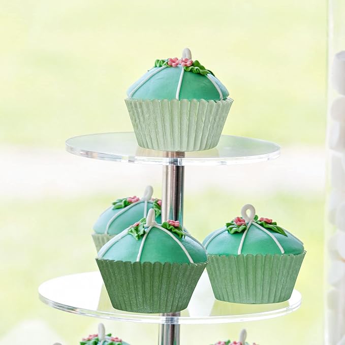 Whaline 600Pcs Green Cupcake Liners Sage Green Dark Green Light Green Baking Cups Gradient Green Wedding Cupcake Wrappers for Wedding Bridal Baby Shower Birthday Party