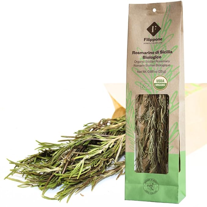 FILIPPONE - Organic Dried Rosemary leaves 25 g (0.88 oz), Herb Spices, Rosmarino Mazzetto