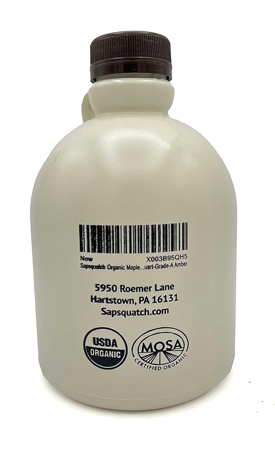 Sapsquatch Organic Maple Syrup - Quart - Grade-A Amber Rich
