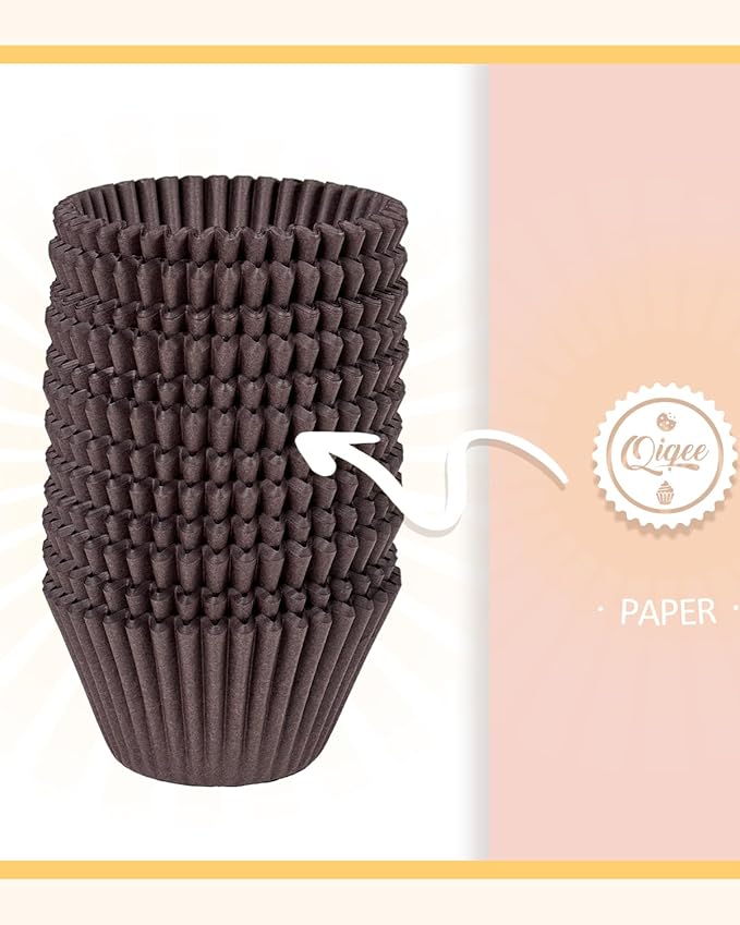 qiqee 300 Count Jumbo Cupcake Liners Coffee Muffin Liners Food Grade Jumbo Size Baking Cups Paper No Smells竊뉽arge Sizeç«?"<div>