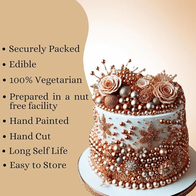 Confect Love Metallic Bronze Disco Ball Sprinkles ??Edible Pearls in Copper & Rose Gold Mix | Cake Decorating Sprinkles for Cupcakes, Cookies, Cakes & Party Desserts | Vegan, Gluten-Free, Nut-Free, Soy-Free, Dairy-Free, Palm Oil-Free- 4.2 Oz