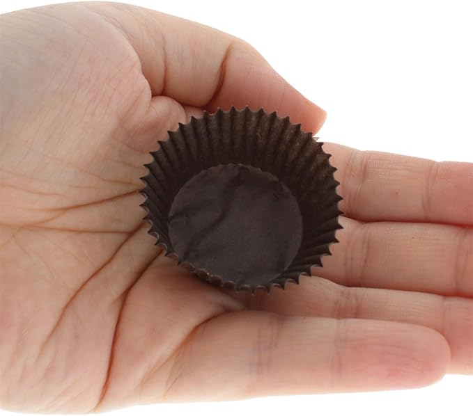 Cybrtrayd 1000 Count No.5 Glassine Paper Candy Cups, Brown