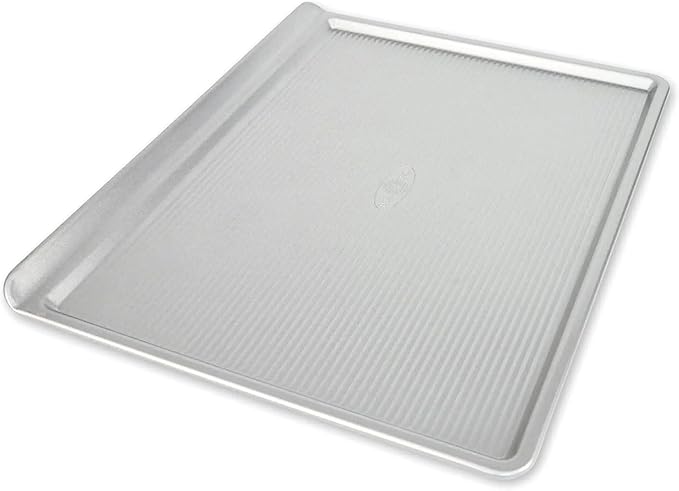 USA Pan Bakeware Cookie Sheet, Large, Warp Resistant Nonstick Baking Pan, Made in the USA from Aluminized Steel,Silver