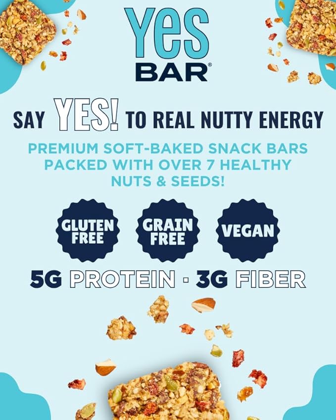 The YES Bar Apple Cinnamon Crisp ??Plant Based Protein, Decadent Snack Bar ??Vegan, Paleo, Gluten Free, Dairy Free, Low Sugar, Healthy Snack, Breakfast, Low Carb, Keto Friendly (1.4 oz Bar)