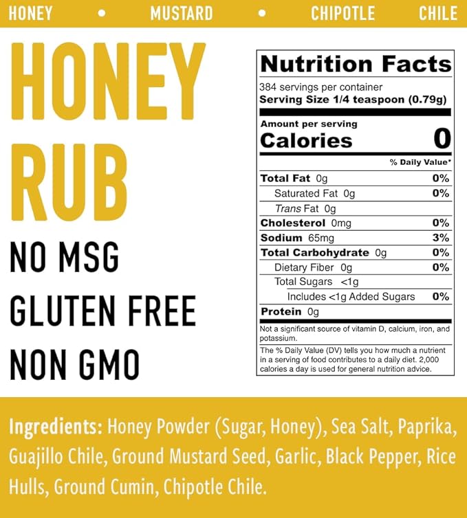Dragon Island Spice Company | Honey Rub - Honey BBQ Seasoning - Chicken BBQ Rub - Chipotle Honey Seasoning - Pork BBQ Rub (10.7 Ounce)