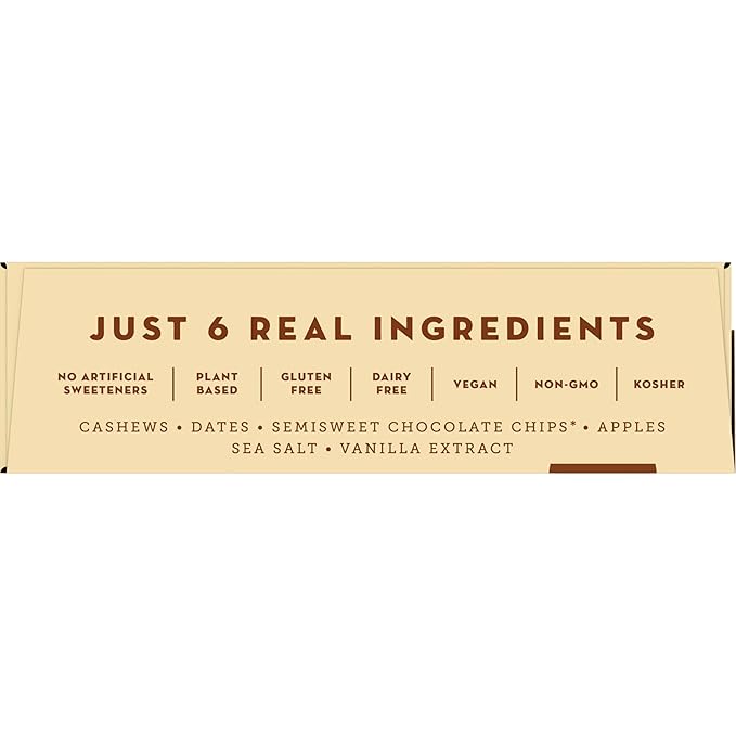 Larabar Chocolate Chip Cookie Dough, Fruit and Nut Bars, Gluten Free and Vegan, 9.6 oz, 6 Ct