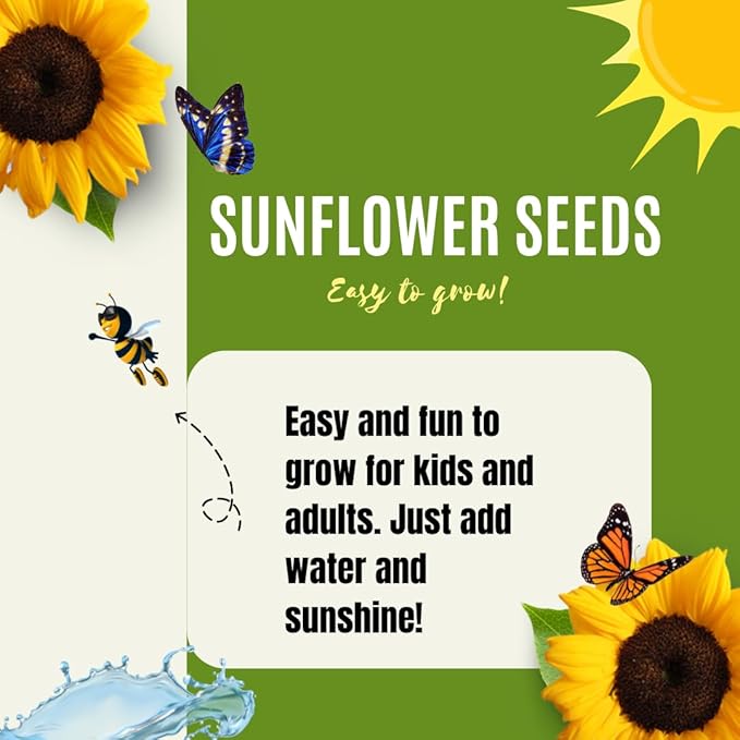 Sunflower Seeds for Planting - to Plant a Mix of Sunflowers Velvet Queen, Autumn Beauty, Dwarf Sunflower, Sunspot, Mammoth, Teddy Bear, Lemon Queen, and Sungold.