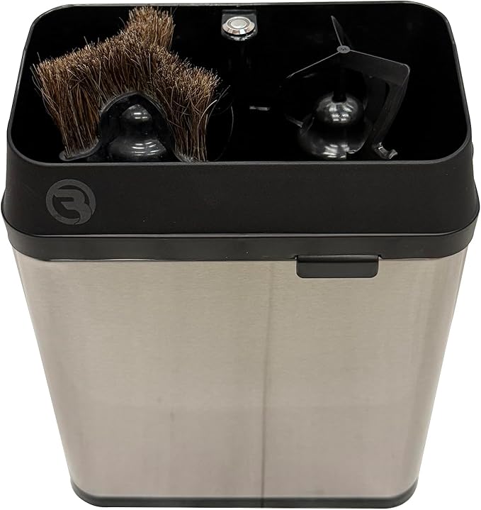 Electric Portafilter Cleaning Machine for 58mm - Knock Box Coffee Cleaner for Commercial & Home (Silver)