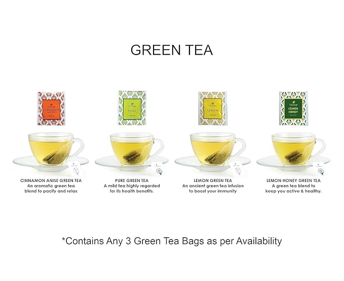 Octavius Tea Variety Pack ??25 Teabags | 3 Assorted Green Teas | Premium Green Tea Sampler | Refreshing & Healthy Tea Pack | Pack of 1