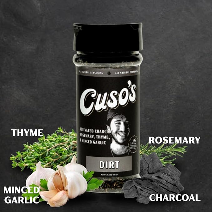 Cuso’s Dirt® BBQ Seasoning - Dirt Rub - Bold Steak & Brisket Seasoning for Smoking - Dry Rub for Meat - Steak Seasonings, Beef Rubs for Smoking & BBQ - 5 oz bottle