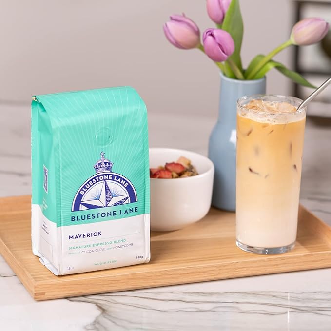 Bluestone Lane Coffee Beans, Maverick Espresso, Medium Roast, Whole Bean, 12 Ounce Bag
