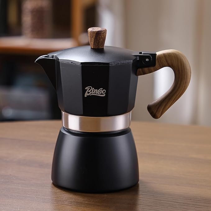 Espresso Maker Stovetop,Camping Moka Pot 2 Cup/120ML,Stove Top Espresso Italian Coffee Maker,Easy to Use (Black)