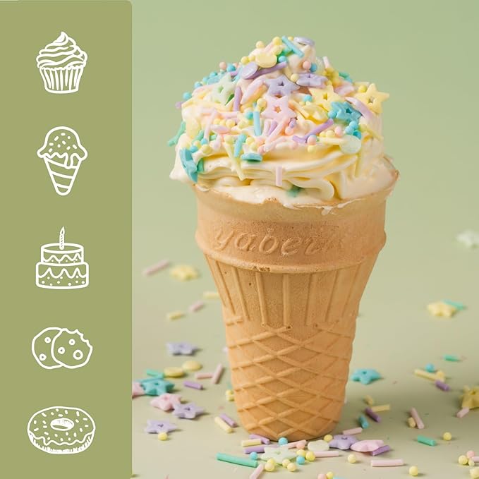 Pastel Sprinkle Mix 4 Cell Edible Macaron Color Jimmies Nonpareils Star Confetti for Cake Decorations Baking Ice Cream Cookies Cupcake Topper 6.5 ounces
