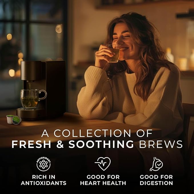 Gya Tea Co Evening Calm Tea Gift Set (24 ct) - Assorted Tea Pod Variety Pack with Vanilla Chai, Peppermint, High Mountain, Jasmine Green 4 Flavors for Night Rest, Digestion & Relaxation