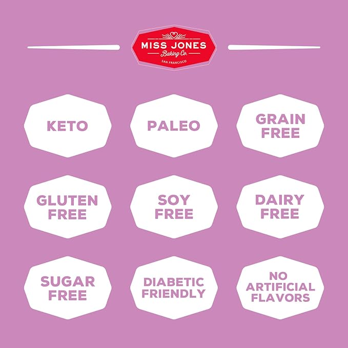 Miss Jones Baking Brownie Mix - Almond Flour, Gluten Free, Low Carb, No Sugar Added, Naturally Sweetened Desserts & Treats - Keto, Diabetic, Atkins, WW, and Paleo Friendly (Pack of 1)