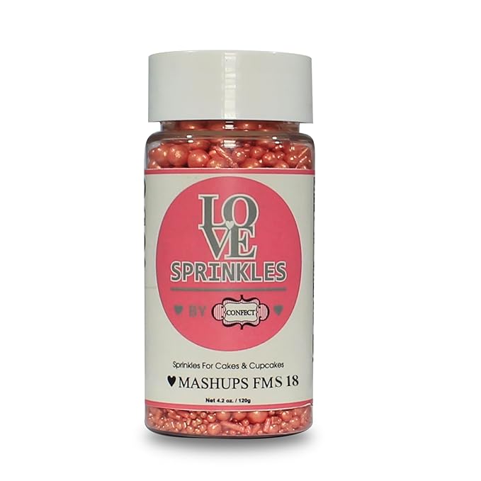 Confect Sprinkles for Cake & Cupcake Decorating ??Rose Gold Sprinkles Bottle | Perfect for Wedding, Birthday, & Cookies & Baking Decoration- Vegan, Gluten-Free, Nut-Free, Soy-Free, Dairy-Free, Palm Oil-Free- 4.2 Oz