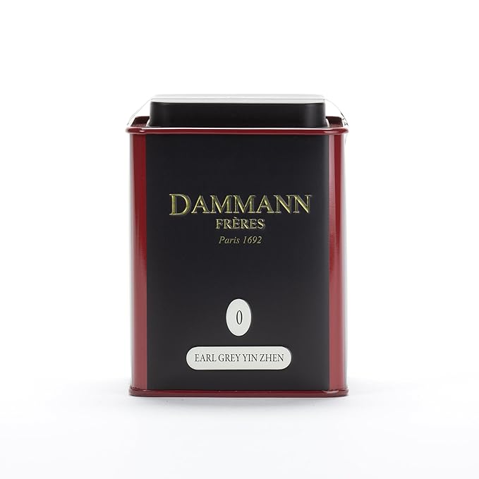 Dammann Freres Loose Leaf, Earl Grey Yin Zhen, Premium Gourmet French Black Tea, Blend Bergamot, 3.52 Ounce Tin