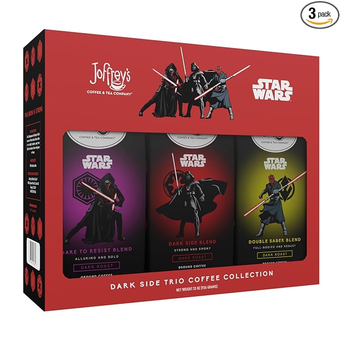 Joffrey's Coffee - STAR WARS??Dark Side Trio Coffee Collection, STAR WARS Licensed Collection, Artisan Dark Roast, Bold & Smooth Taste, Brew or French Press (Ground, 3-pack)