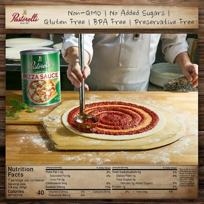 Pastorelli Pizza Sauce, Original Authentic Italian Pizza Sauce with Extra Virgin Olive Oil and Pecorino Romano Cheese Shredded, Since 1952 Family Pizza Sauce Recipe, 15 Ounce, 3-Pack