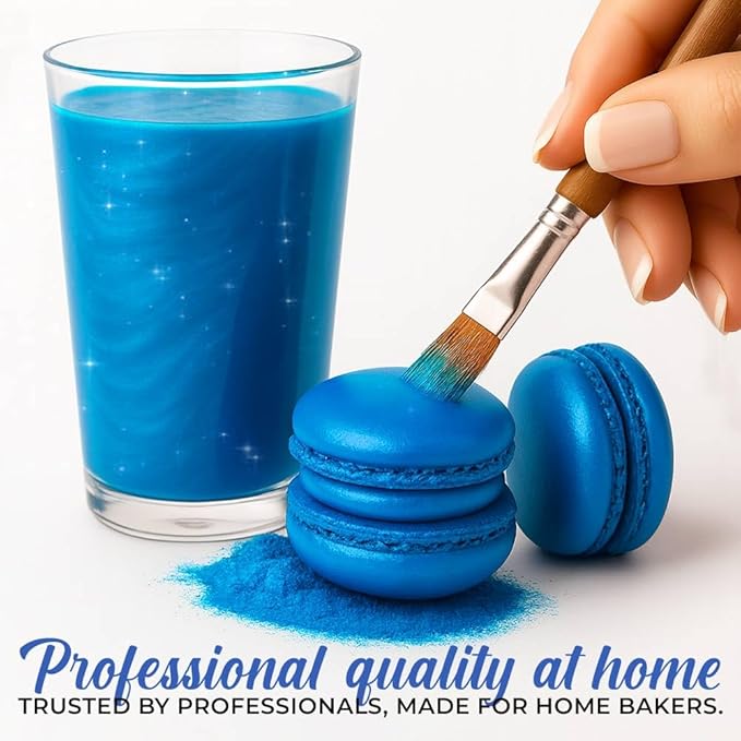 Bulk (20g) Blue Luster Dust Edible Glitter for Cocktails | Premium Edible Blue Luster Dust for Cake Decorations - Edible Glitter for Drinks Cupcakes Cookies Cakes Food Paint