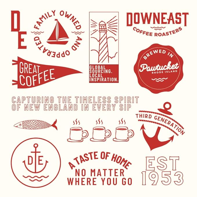 Downeast Coffee Roasters Whole Bean Coffee - 100% Colombian, Medium Roast, 100% Arabica Coffee - Dark Chocolate - Select Central and South American Highlands Ground (2lb Bag, Pack of 6)