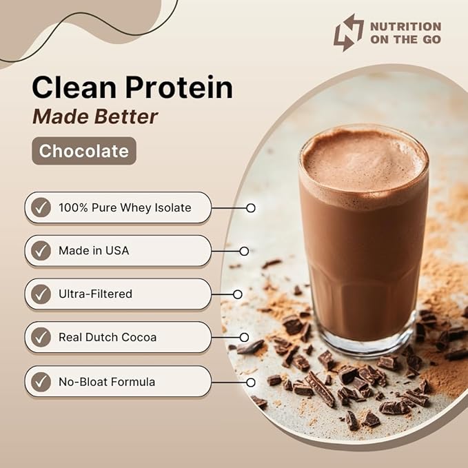 Travel Whey Protein Isolate Packets ??Single-Serve Protein Powder ??25g Protein + 5g Creatine ??Chocolate (60-Pack)