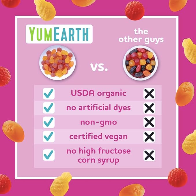 YumEarth Organic Assorted Tropical Flavor Fruit Snacks - Allergy Friendly (Top 9 Free), No Artificial Dyes or Flavors, Non GMO, Gluten Free, Vegan Candy Snacks - 0.7 Ounce (Pack of 5)