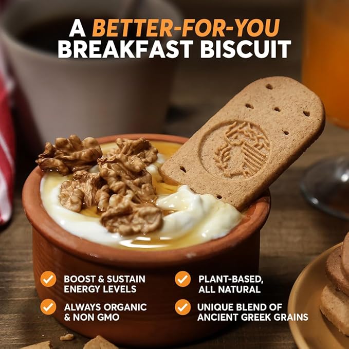 Olyra Organic Breakfast Biscuits - Variety Pack - Healthy Snacks for Adults - Office Snacks - Healthy Cookies - High Fiber Snack - Natural Energy Breakfast Biscuit 24 Packs