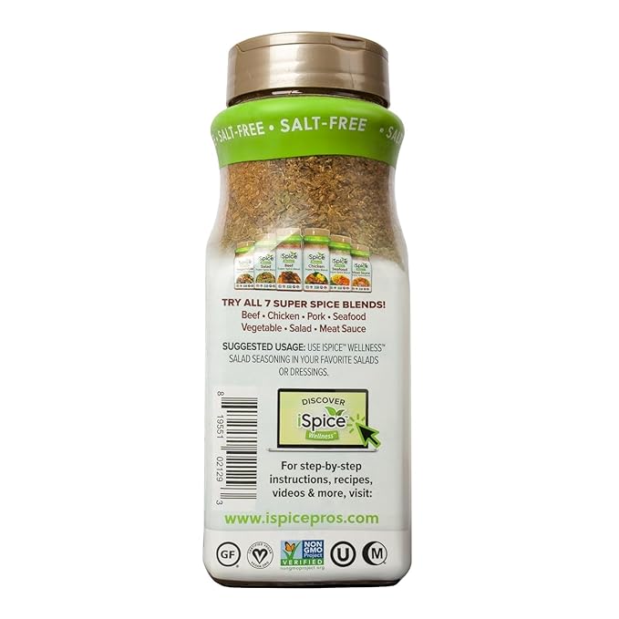 iSpice Blend| Salad Seasoning | 7.48 oz | Mixed Spice & Seasoning | Bulk Size | Halal | Kosher