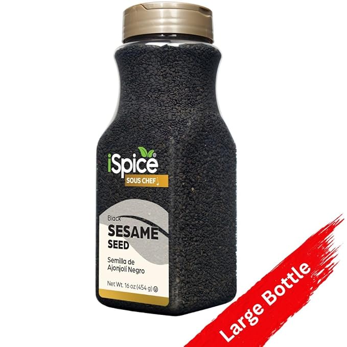 iSpice | Sesame Seeds Black | 16 oz | Bulk Size | Gourmet Spice | Kosher