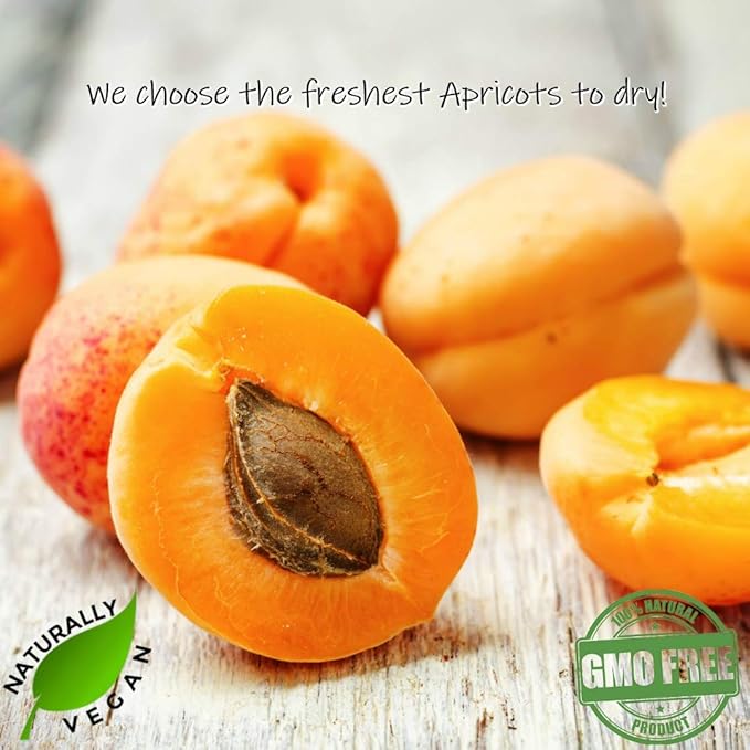 Gerbs Dried Apricots 2 lbs. | Unsulfured, No Additives, Resealable Bag | Naturally Sweet & Chewy | Top 14 Allergen-Free
