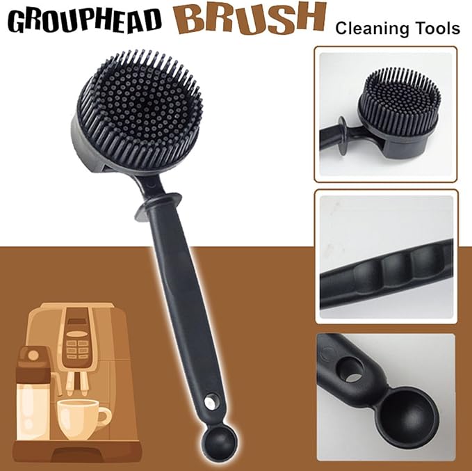 Espresso Cleaning Brush - Espresso Machine Group Head Cleaning Brush - Detachable 360ì§?Silicone Cleaning Bristle Tools for Coffee Machine 58mm Grouphead