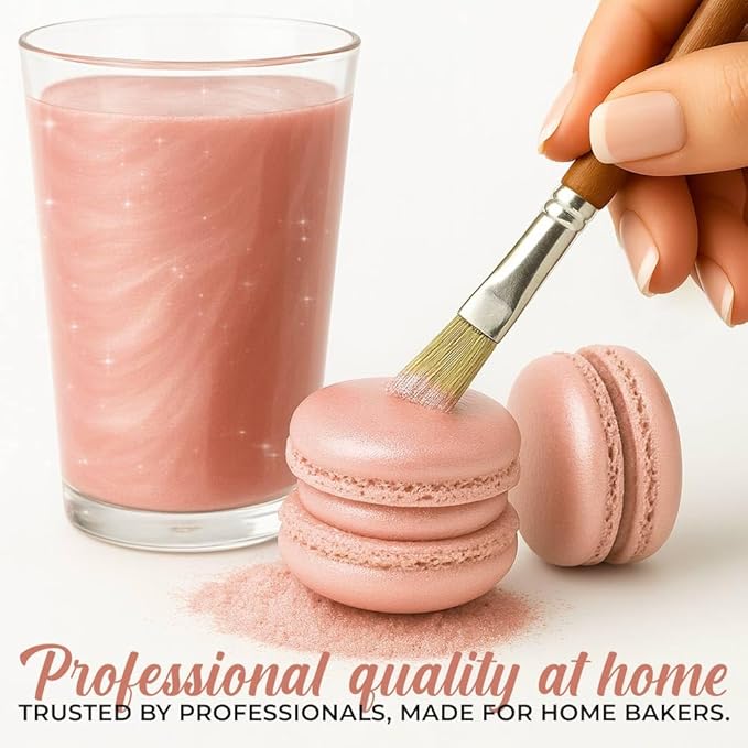 Bulk (20g) Rose Gold Luster Dust Edible Glitter for Cocktails | Premium Edible Rose Gold Luster Dust for Cake Decorations - Pink Edible Glitter for Drinks Cupcakes Cookies Cakes Food Paint
