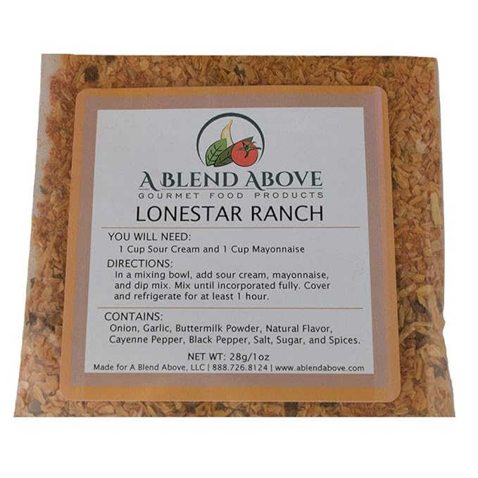 A Blend Above Lonestar Ranch Dip Mix Mixed Seasonings Packet, 1 oz (3 Pack)