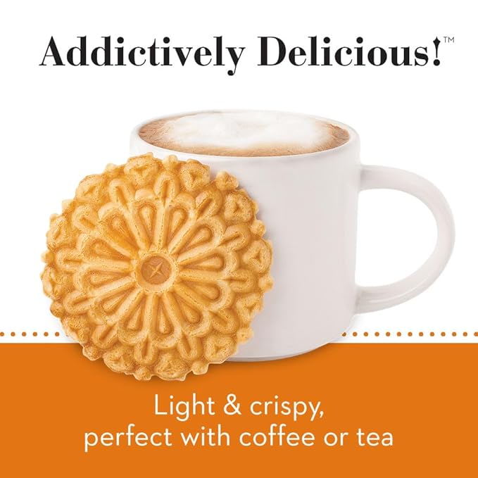 Reko Pizzelle Authentic Italian Style Waffle Cookie, Dulce de Leche, 7 Ounce (Pack of 1)
